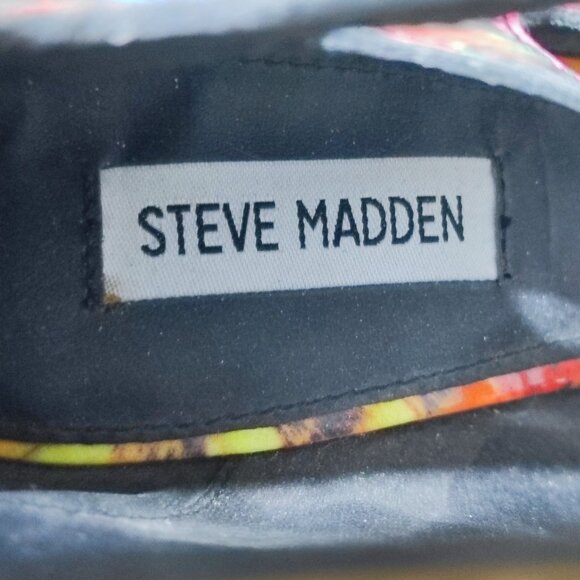 Steve Madden Cythiaa Peep-Toe Heels women's size 8 multi-colour rainbow Lace Up - Picture 8 of 12